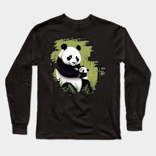 Mother and Child Panda Bear Long Sleeve T-Shirt